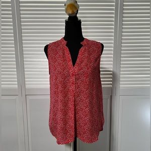 Red, sleeveless top